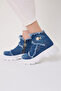 Women's Denim Summer Boots Tassel Stitching Metal Logo - 2