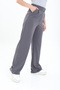 Women's Line Lycra Zipper Closure Pleated Anthracite Palazzo Trousers - 4