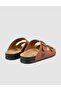 Tan Women's Slippers with Buckle Detail - 3