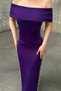 Strapless Neckline Scuba Fabric Dress with Pearls on the Sides Purple 583242 - 2