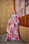 Women's Spring Flower Pattern Dress Fuchsia - 3