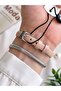 Minimalist Model Leather Cord 3 Atm Water Resistant Special Design Women's Wristwatch+Bracelet - 3