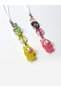 Labubu Pink Yellow Charm Phone Ornament Pinterest Set of 2 - 3