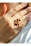 Natural Stone 3 Garnet Natural Stone Adjustable Women's Ring Euy66G
