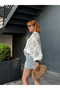 Premium Textured Lace-Up Detailed Romantic Shirt Blouse - 7