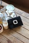 Women's Black Buckle Detailed Handle Chain Shoulder Bag - 2
