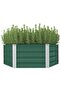 Raised Garden Bed 129x129x45 cm Galvanised Steel Green