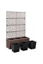 Trellis Raised Bed with 3 Pots 83x30x130 cm Poly Rattan Brown - 4