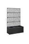 Trellis Raised Bed with 3 Pots 83x30x130 cm Poly Rattan Black - 3
