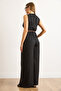 Women's Black Buttoned Pocket Belted Wide Leg Jumpsuit Tlm-19000157 - 6
