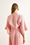 Women's Pink Bat Muslin Blouse with Front Tie Detail Blz-19003030 - 7