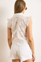 Women's White Baby Collar Crop Cotton Fisto Shirt Gml-19001361 - 5
