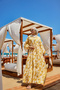 Women's Brush Pattern Dress Yellow - 3