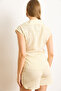 Women's Yellow Striped Side Tie Detailed Striped Rayon Fabric Blouse Blz-19003035 - 7