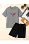 Unisex Bull Printed Design Shorts Set
