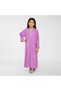 Kids Jalabiya - Purple Maxi with Scalloped V-Neck and Floral Embellishments. - 2