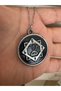 Black Background Oghuz Khan Seal Figured Necklace – Silver Color Unisex Metal Jewelry - 3