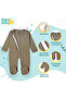 BabiesBasic 100% cotton Printed Long Sleeves Jumpsuit/Romper/Sleepsuit for babies, 3-6 Months , Grey - 2