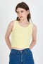 Yellow Stripe Detailed Knitted Crop Tank Top 1049 - 2