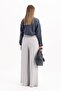 Gray-Waist Elastic Wide Leg Trousers - 4