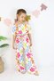 Girl's Colorful Patterned Suit I Madonna Collar Patterned Spanish Leg I Blouse and Pants Combination - 6