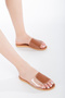 Women's Tan Daily Transparent Tape Comfortable Stylish Lightweight Durable Sea Pool Beach House Slippers with Inner Pad - 2