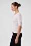 Ecru Window Detailed Pearl Women's Sweater - 5