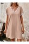 Stylish Women's Crepe Dress – Sequin Collar and Sleeves, Imported Fabric - 4