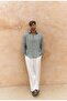 Agnola Oversize Men's Mint Linen Shirt - 2