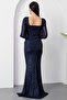 Square Neck Tie Front Slit Dress Ap-3020 - 7