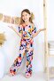 Girl's Colorful Patterned Suit I Madonna Collar Patterned Spanish Leg I Blouse and Pants Combination - 5