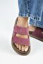 Lillo Women's Genuine Leather Double Velcro Cherry Slippers