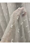 Pompom Tulle Curtain with Linen Snowy Floor – 1/2.5 Medium Pleated, No Ironing Required, Modern Stylish Design