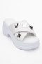 Force White Butterfly Buckle Wedge Sole Women's Slippers - 3