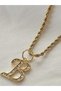 Steel Letter Necklace with Stone Auger Chain ​​Gold Stainless (Mention the Letter You Want in the Comments) - 2