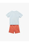 Cotton Graphic Lion Print Detailed T-Shirt Shorts Set - 2