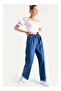 Navy Jeans With Elastic Waist