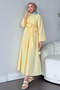 Women's Side Cross Tie Dress - Yellow - 3