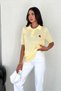 Women's Standard Size Yellow Knitwear Blouse Gold Button Detailed Standard Size - 2