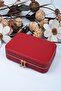 Large Size Organizer with Compartments Jewelry Storage Box and Travel Bag Wooden Red (21X14.5X5) - 5