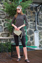 Women's Semi-Closed Sports Lycra 4-Piece Swimsuit Set Khaki Color - 2