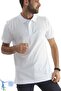 Men's Slim Fit Slim-Fitting Cotton Soft Texture Non-Curling Collar Khaki Polo Collar T-Shirt White