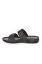 Black Double Buckle Orthopedic Sole Daily Stylish Slippers - 2