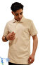 Men's Slim Fit Slim-Fitting Cotton Soft Texture Fabric Non-Curling Collar Khaki Polo Collar T-Shirt Beige