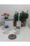 5-Piece White Bathroom Set Acrylic Patterned White Round Bathroom Set Striped Bathroom Set Trash Can