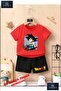 Children's “Goku Sitting Blue Canvas“ Custom Printed Crew Neck T-Shirt - Shorts Set