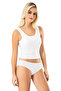 Cotton Camisole Striped Fabric Fixed Pad 3-Piece Green, White, Powder Women's Half Undershirt - 7