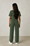 Women's Basic Unprinted Plain Modal Bottom Top Set - 2
