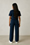 Women's Basic Unprinted Plain Modal Bottom Top Set - 2