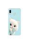 Samsung Galaxy A30 Compatible Transparent Case 2 with Plush Cat Design